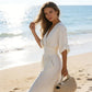 Elegant V-ringad jumpsuit med vida ben