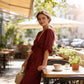 Elegant V-ringad jumpsuit med vida ben
