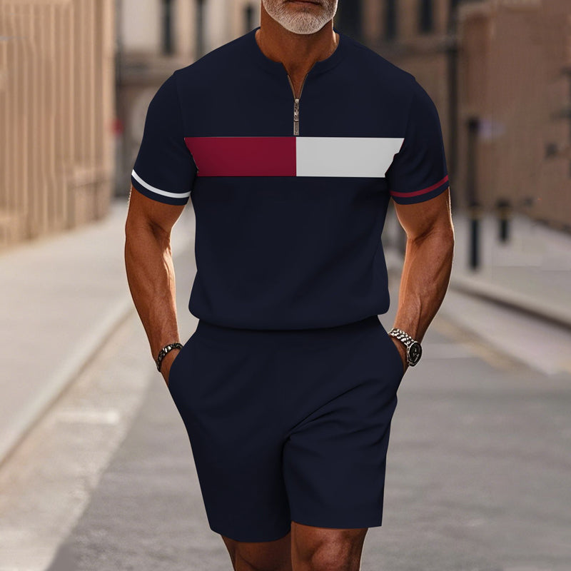 🔥60% RABATT🔥Herrset med skjorta och shorts med dragkedja