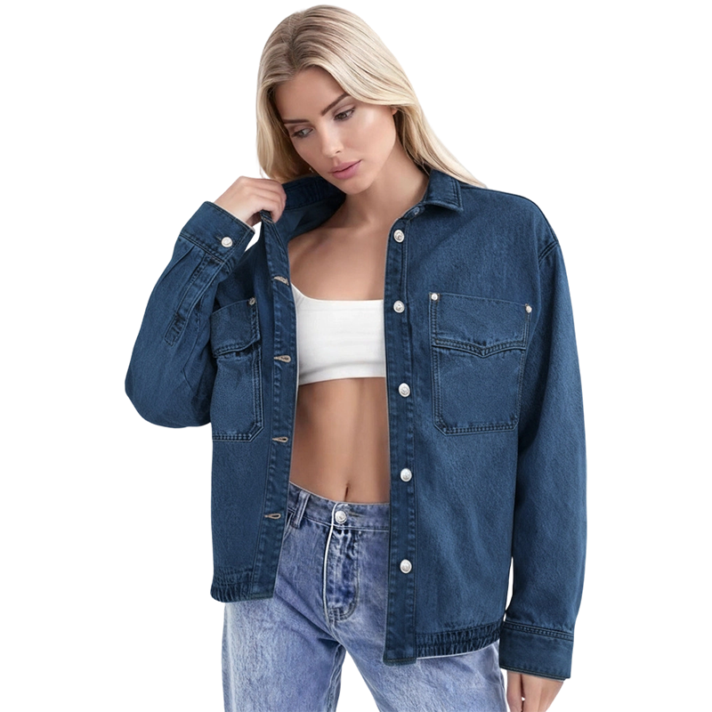 💙 50% RABATT 💖 | Avslappnad Denimskjortjacka – Långärmad & Oversized