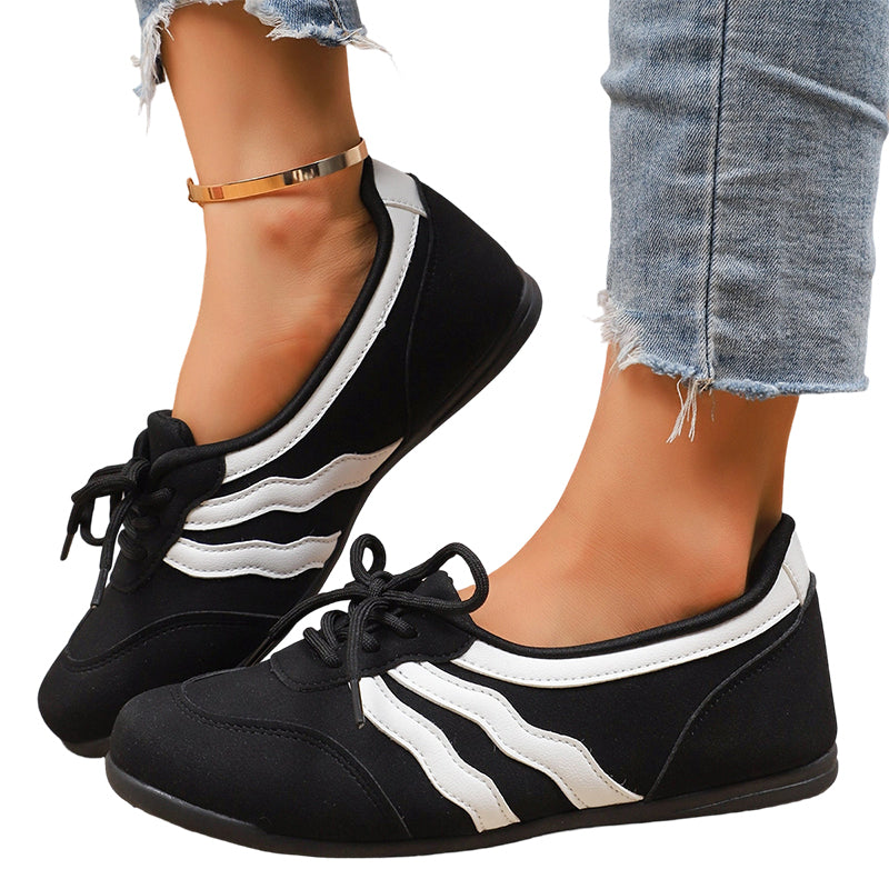 👟 60% RABATT! 🔥 Dam Retro Vågrandig Snörningssneakers – Stilren Design, Bekväm Passform & Perfekt För En Trendig Look 🌸