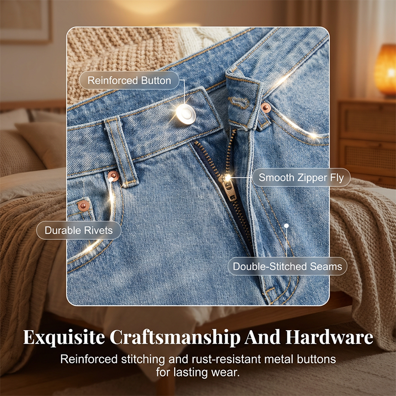 👖 50% RABATT ✨ | Högmidjade Raka Jeans – Förlänger Silhuetten & Retro Denim