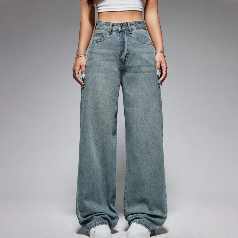 👖 50% RABATT ✨ | Högmidjade Raka Jeans – Förlänger Silhuetten & Retro Denim