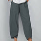 Asymmetriska Vintagebyxor med Elastisk Midja och Fickor