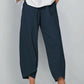 Asymmetriska Vintagebyxor med Elastisk Midja och Fickor