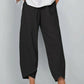 Asymmetriska Vintagebyxor med Elastisk Midja och Fickor