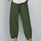 Asymmetriska Vintagebyxor med Elastisk Midja och Fickor