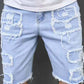 🔥50% RABATT NU!🔥Herrshorts med slitna detaljer i denim