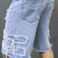 🔥50% RABATT NU!🔥Herrshorts med slitna detaljer i denim