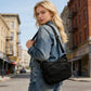 Canvasväska med flera fickor 🎒 Lätt och slitstark, justerbar axelrem, kan bäras som axelväska eller crossbody-väska 👜