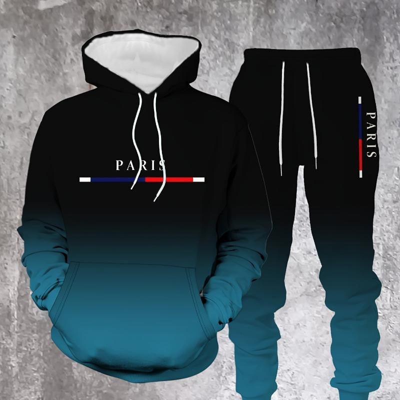 🎁 Nyhet 💥 Herr Gradient Tracksuit - Hätttröja och Joggingbyxor