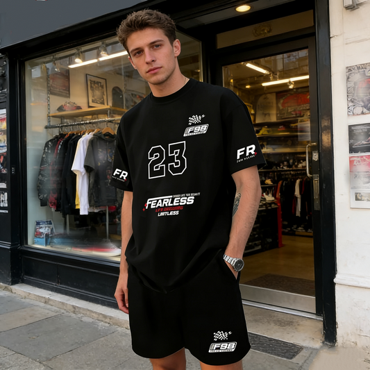 Avslappnat 2-delat set för herr: T-shirt & shorts