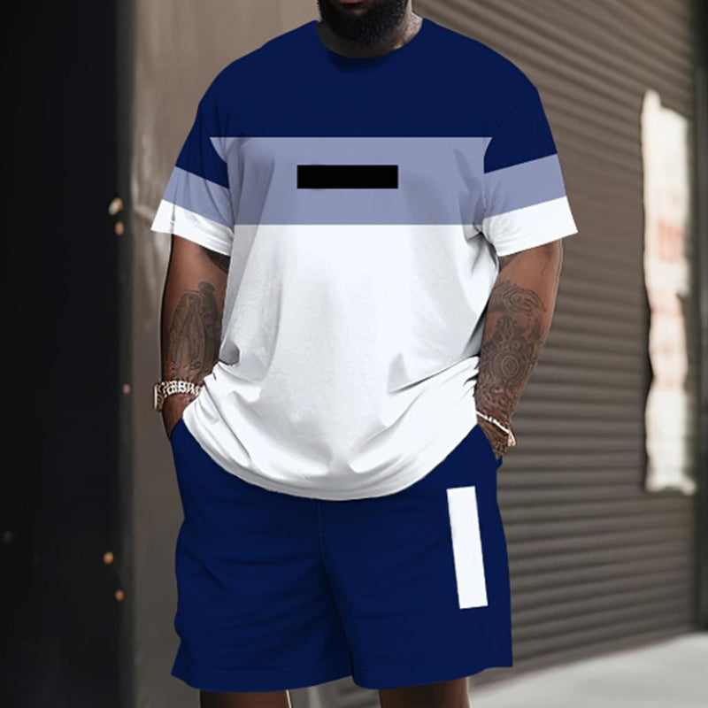 Avslappnat 2-delat set för herr: T-shirt & shorts