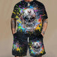 Avslappnat 2-delat set för herr: T-shirt & shorts