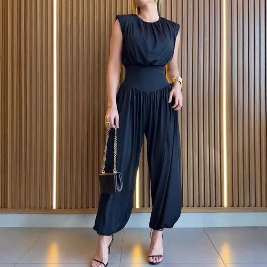 Elegant högmidjad jumpsuit med sidospalt
