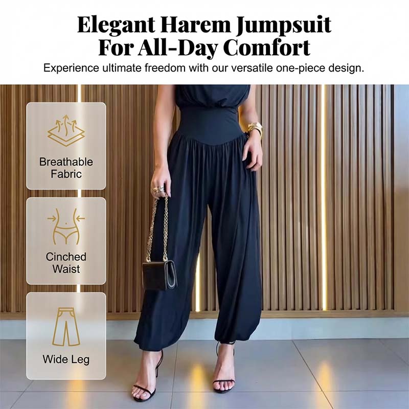 Elegant högmidjad jumpsuit med sidospalt