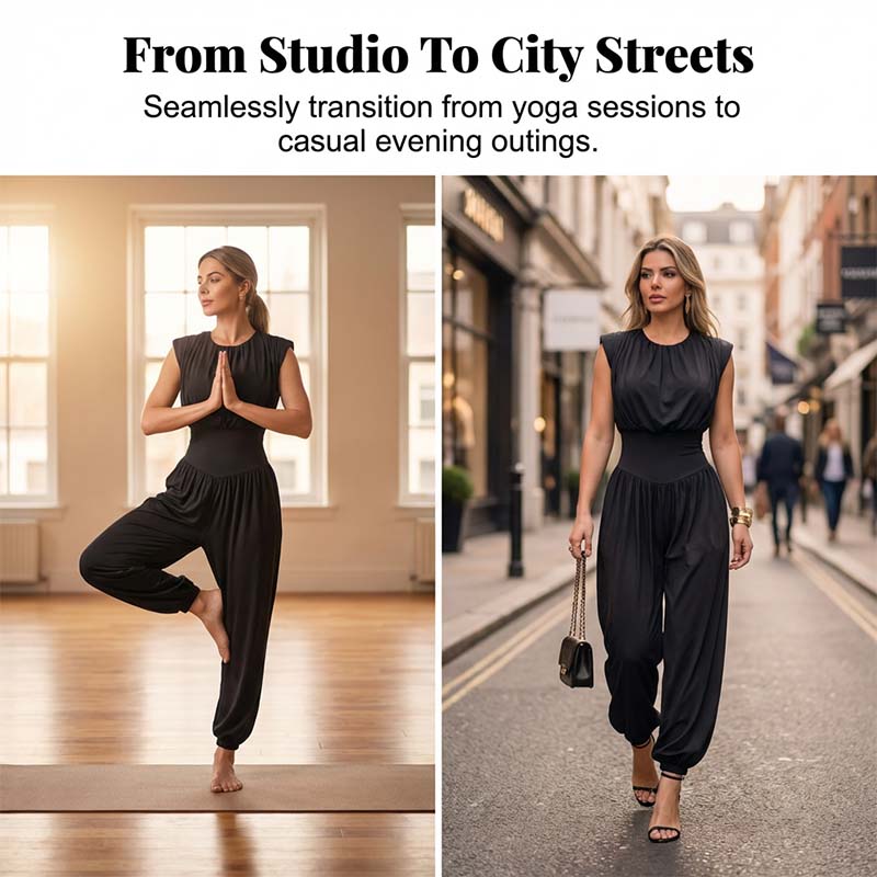 Elegant högmidjad jumpsuit med sidospalt