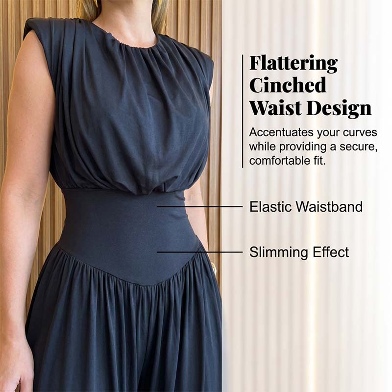 Elegant högmidjad jumpsuit med sidospalt