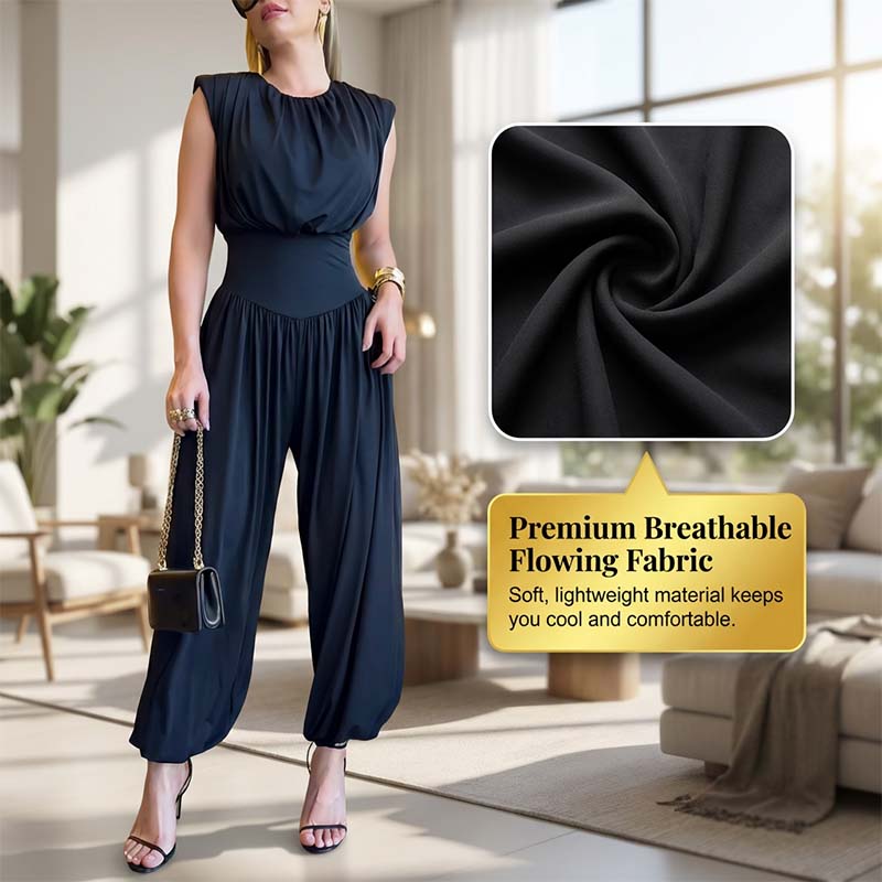 Elegant högmidjad jumpsuit med sidospalt
