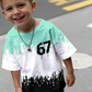 Pojkars 3D-tryckt t-shirt & shorts-set