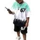 Pojkars 3D-tryckt t-shirt & shorts-set