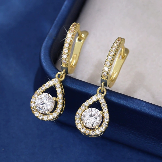 Eleganta Droppformade Dangle Hoop Örhängen