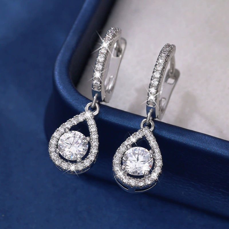 Eleganta Droppformade Dangle Hoop Örhängen