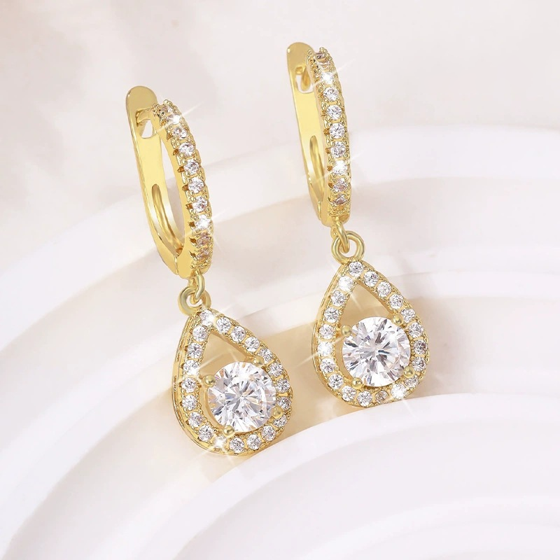 Eleganta Droppformade Dangle Hoop Örhängen