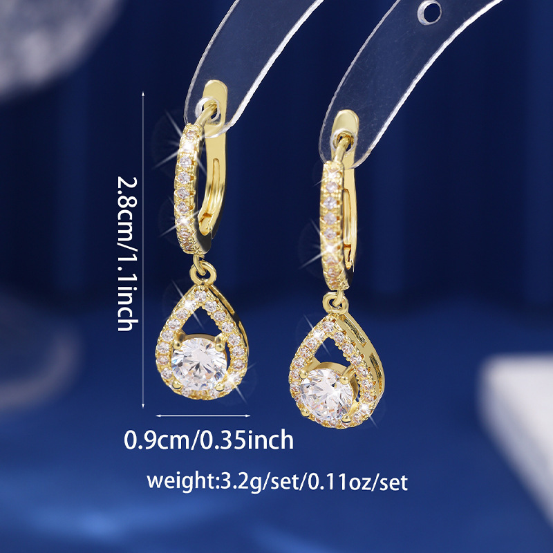 Eleganta Droppformade Dangle Hoop Örhängen