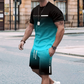 Herrset med t-shirt och shorts i gradientfärg