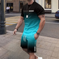 Herrset med t-shirt och shorts i gradientfärg