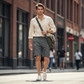 Casual-cargoshorts för män med resår i midjan