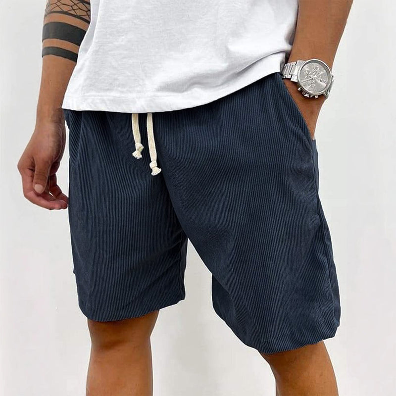 Herrar avslappnade shorts med dragsko