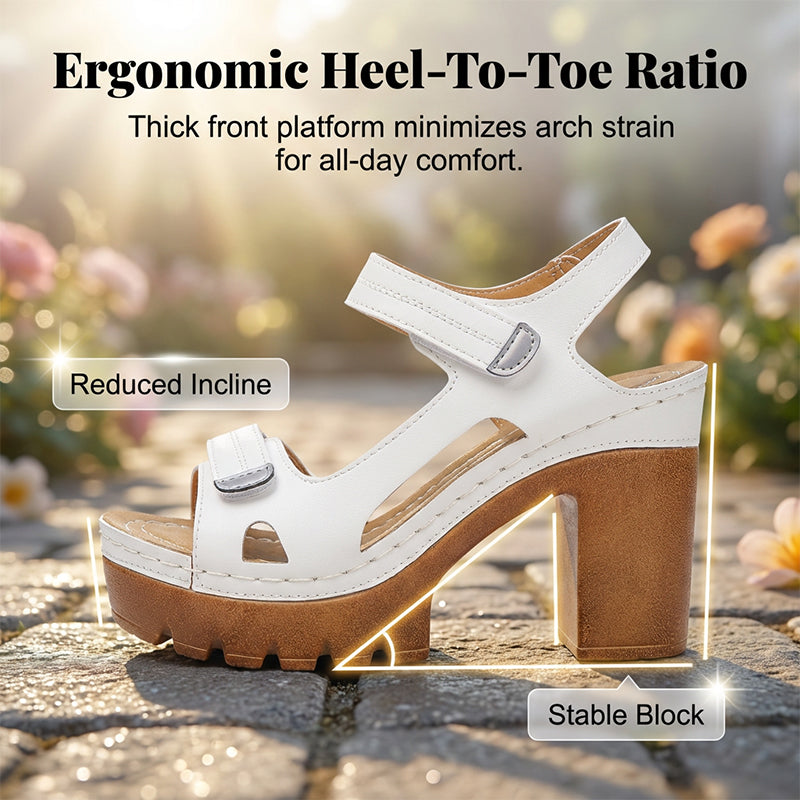 👡 60% RABATT NU! ☀️ Kvinnors Sommar Platform En-rem Sandaler – Justerbar Kardborre, Dämpad Inläggssula & Halksäker Grepp För Bekväma Stranddagar 🏖️