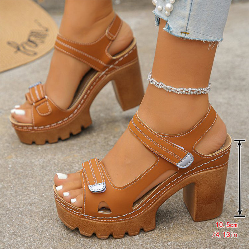 👡 60% RABATT NU! ☀️ Kvinnors Sommar Platform En-rem Sandaler – Justerbar Kardborre, Dämpad Inläggssula & Halksäker Grepp För Bekväma Stranddagar 🏖️