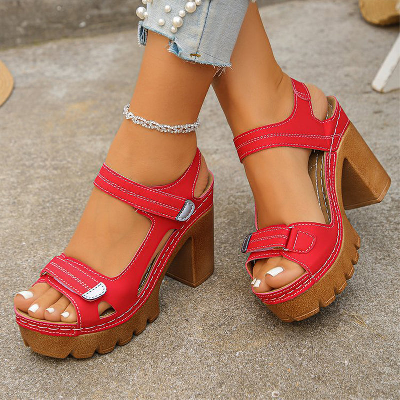 👡 60% RABATT NU! ☀️ Kvinnors Sommar Platform En-rem Sandaler – Justerbar Kardborre, Dämpad Inläggssula & Halksäker Grepp För Bekväma Stranddagar 🏖️