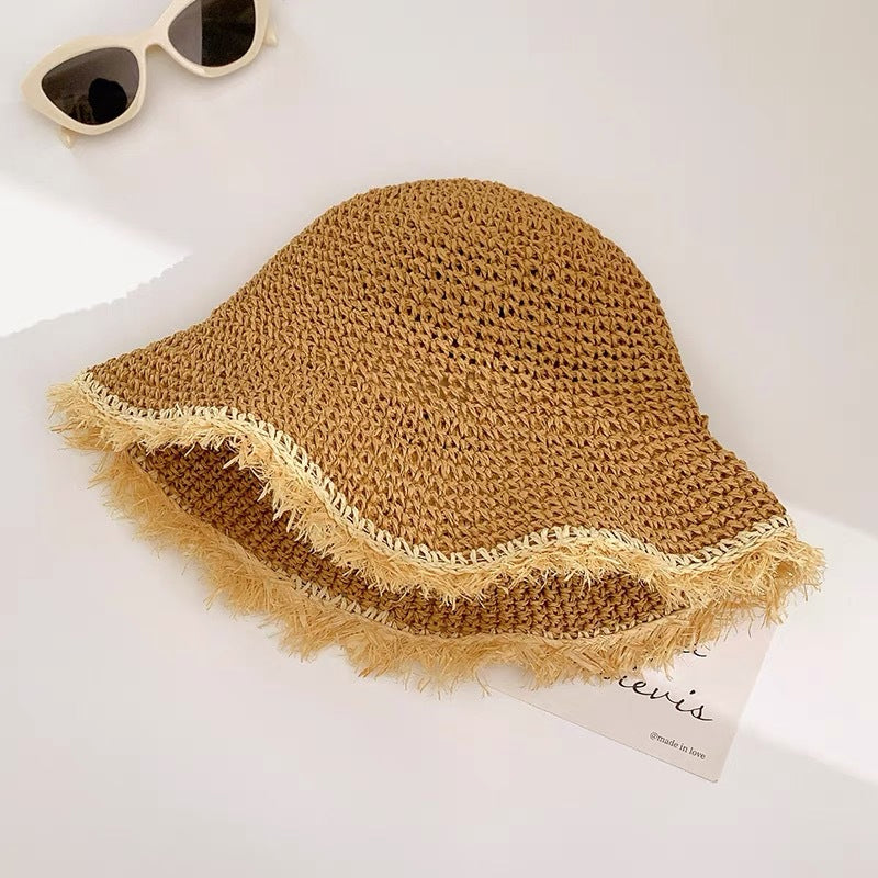👒 50% RABATT! ❤️ Damhatt med Bred Brätte – Handvävd Halmhatt, Andningsbar & Perfekt För Soliga Dagar Vid Stranden Eller I Trädgården ☀️