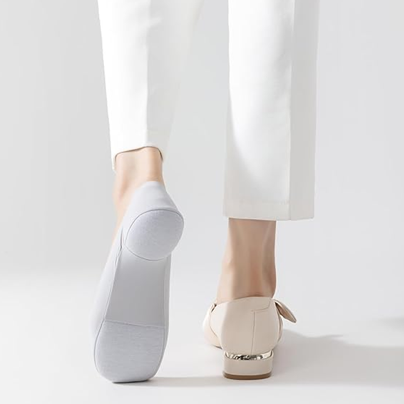 Andningsbara låga strumpor för kvinnor – 5 par, osynliga, halksäkra & dämpade 🧦👟