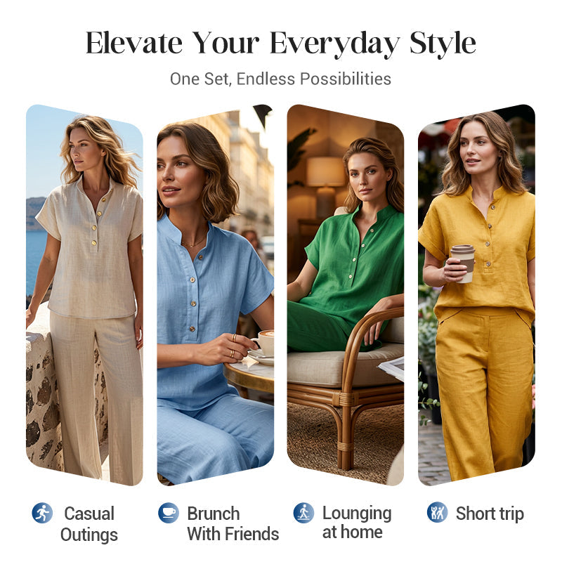🌹 50% RABATT! 🌹Dam Casual Enfärgad Tvådelad Set