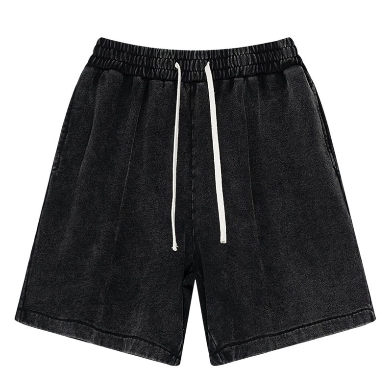 🔥50% RABATT!🔥 Shorts i tvättad bomullsblandning i retrostil – unisexmodell
