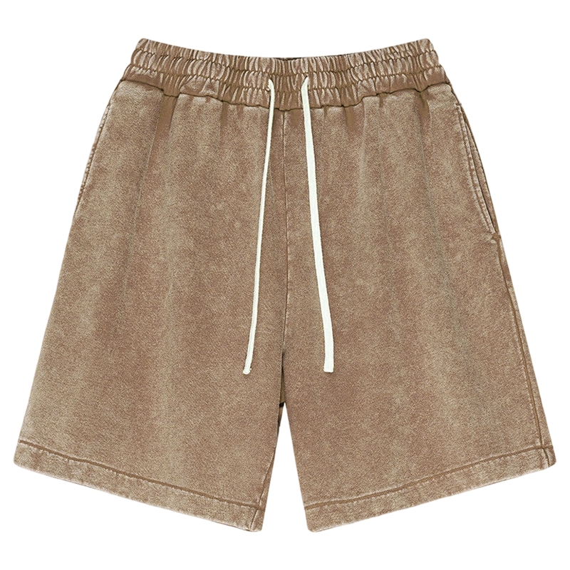 🔥50% RABATT!🔥 Shorts i tvättad bomullsblandning i retrostil – unisexmodell