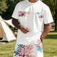 Herr set med tryckt T-shirt och shorts