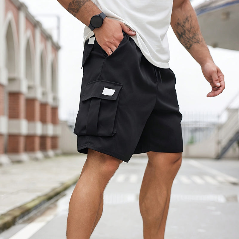Avslappnade sommar-cargoshorts för herr