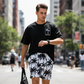 Herr 2-delat Set med Tryckt: T-shirt och Shorts