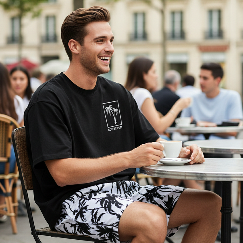 Herr 2-delat Set med Tryckt: T-shirt och Shorts