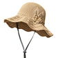 Virkat bucket hat med blomdetalj för kvinnor