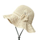 Virkat bucket hat med blomdetalj för kvinnor