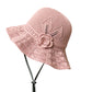 Virkat bucket hat med blomdetalj för kvinnor