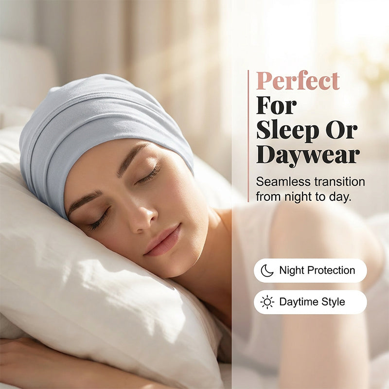 👒 Köp 1 få 1 GRATIS!🌸 Mjuk Stretch Turban Mössa – Mjölksilke Tyg & Anti-Halk Passform – Hår Volym Döljare – Multi-Använd Under Sjaal 🧣