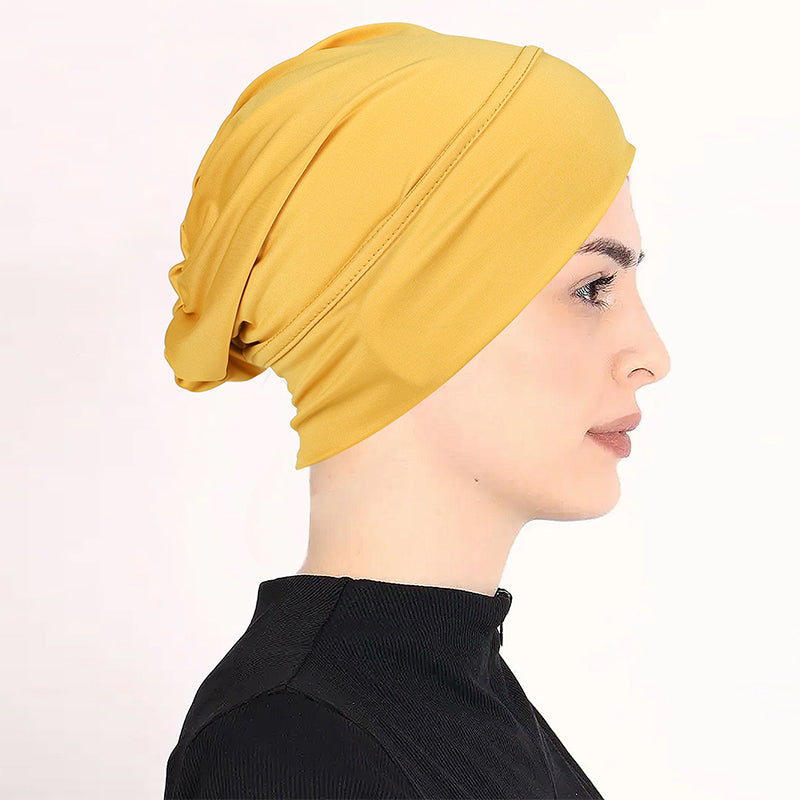 👒 Köp 1 få 1 GRATIS!🌸 Mjuk Stretch Turban Mössa – Mjölksilke Tyg & Anti-Halk Passform – Hår Volym Döljare – Multi-Använd Under Sjaal 🧣